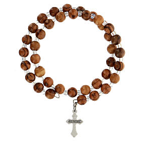 Olive wood spring rosary bracelet