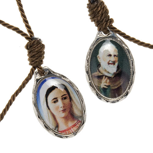 Bransoletka dziesiątka regulowana sznurek Ojciec Pio Madonna 1