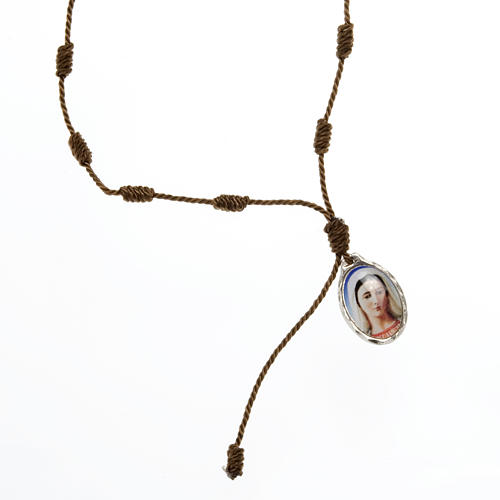 Single decade bracelet with adjustable string - Padre Pio 3