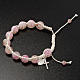 Pulsera rosario decena de perlitas rosadas y cordón s2