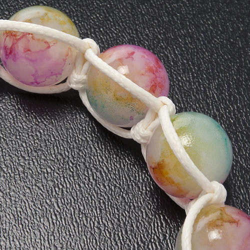 Pulsera rosario decena de perlitas multicolor y cordón 5