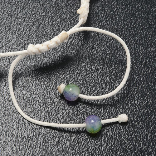 Bracciale decina corda perline vetro multicolor 6