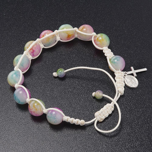 Single-decade bracelet with multicoloured glass grains 3