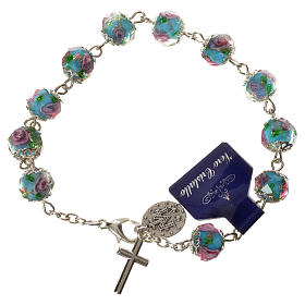 Single decade bracelet, crystals 10x7mm light blue