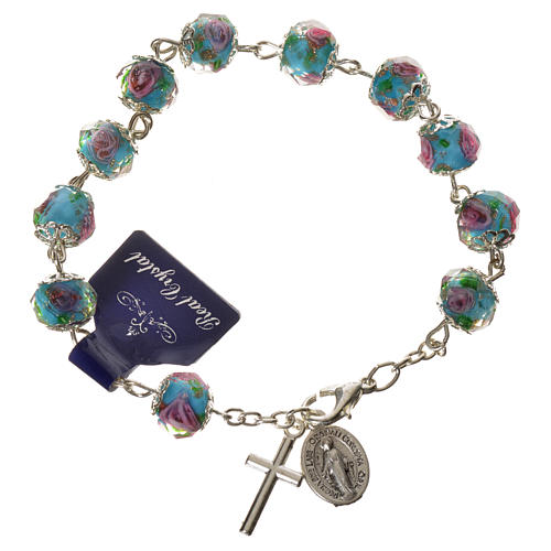 Single decade bracelet, crystals 10x7mm light blue 1