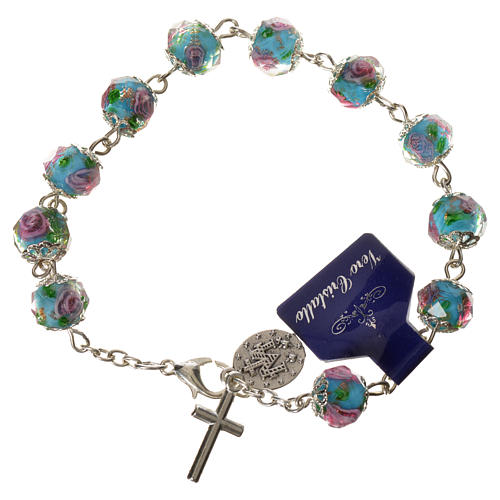 Single decade bracelet, crystals 10x7mm light blue 2