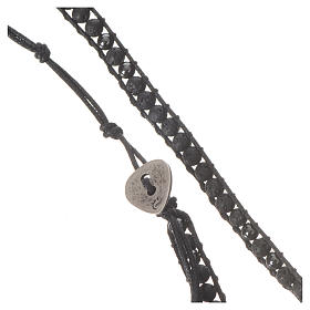 Bracelet chapelet en pierre de lave et hématite 4mm