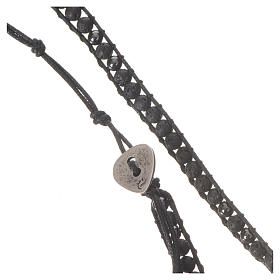 Bracciale Rosario in pietra lavica ed ematite 4 mm