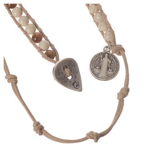 Bracelet chapelet pierre fossile 4mm 3
