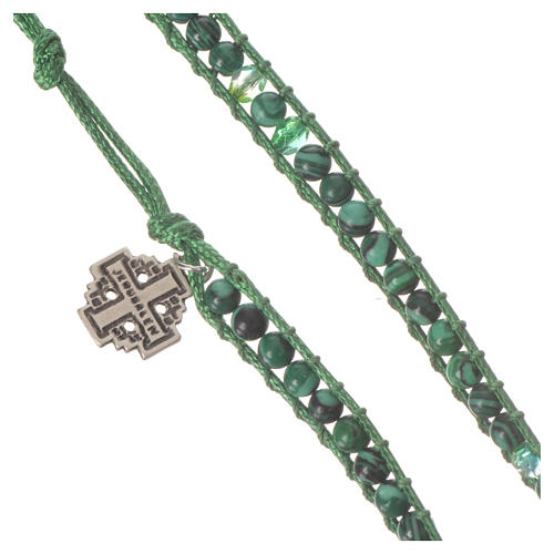 Rosenkranz Armband Malachit Perlen 6mm 5