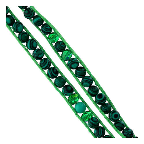 Rosenkranz Armband Malachit Perlen 6mm 4