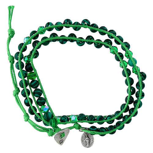 Single decade bracelet in malachite 6mm 1