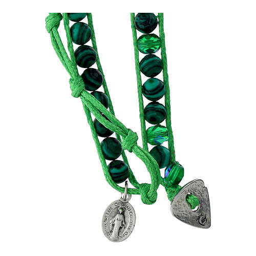 Single decade bracelet in malachite 6mm 2