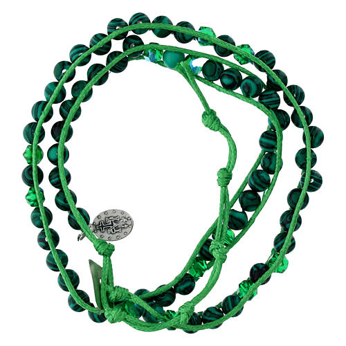 Single decade bracelet in malachite 6mm 3