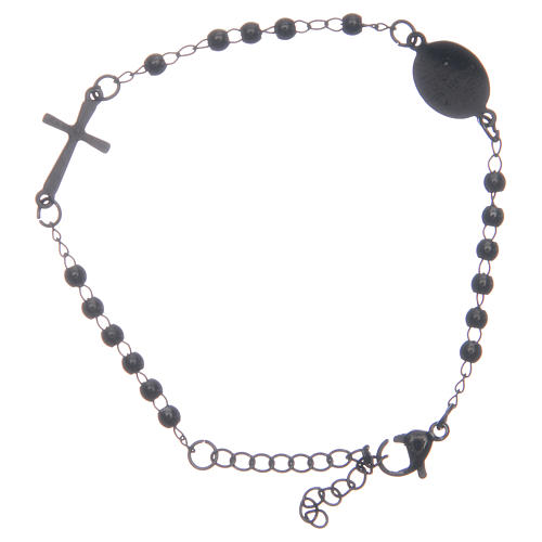 Bracelet chapelet noir acier 316L 2