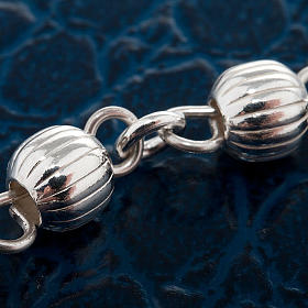 Rosenkranz-Armband Silber gestreifte Perlen