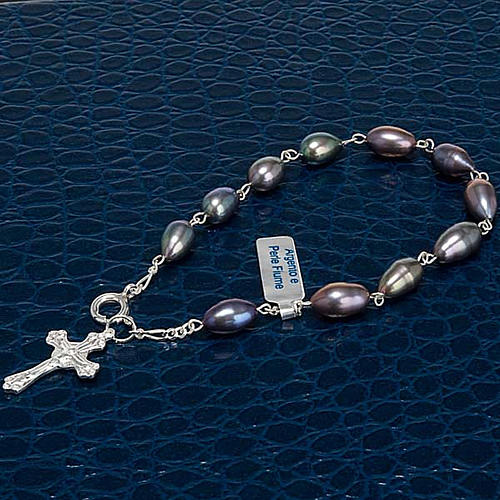 Silver decade bracelet with freshwater pearls 3