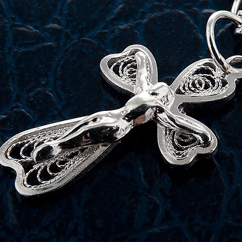Silver decade bracelet with silver filigree cross 3