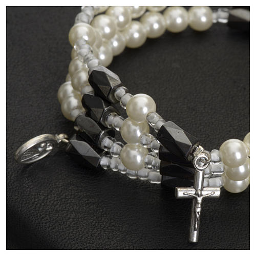 Medjugorje rosary bracelet beige beads 2