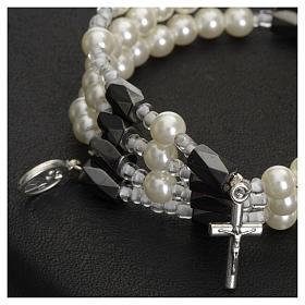 Brazalete rosario Medjugorje perlas blancas