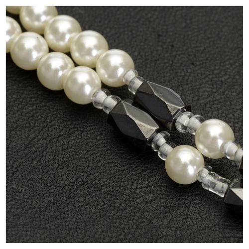 Brazalete rosario Medjugorje perlas blancas 3
