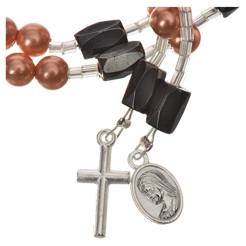Medjugorje rosary bracelet beige beads 7