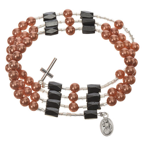 Medjugorje rosary bracelet beige beads 1
