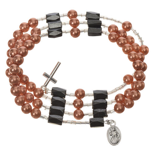 Medjugorje rosary bracelet beige beads 5