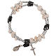 Magnetic rosary bracelet Medjugorje white stone s1