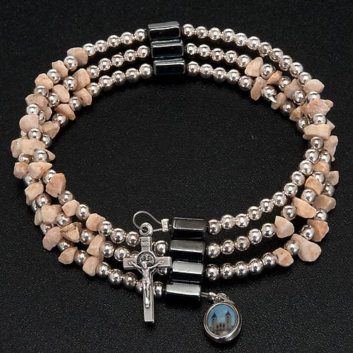 Pulsera rosario Medjugorje perlas blancas 4