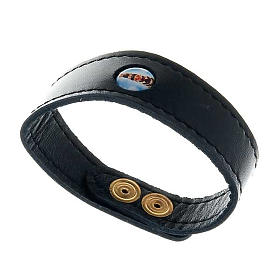 Armband mit Gottesmutter von Loreto aus Leder