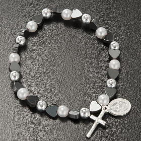 Bracelet religieux élastique coeurs 5mm