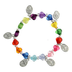 Bracelet with heart and 6 medals