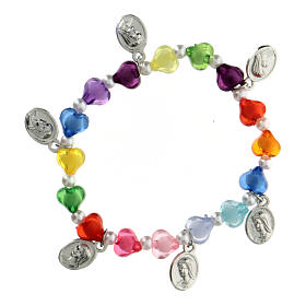 Bracelet with heart and 6 medals