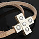 STOCK Religious bracelet in leather with cross and strass s4