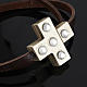 STOCK Religious bracelet in leather with cross and strass s6
