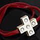STOCK Religious bracelet in leather with cross and strass s7