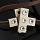 STOCK Religious bracelet in leather with cross and strass s9