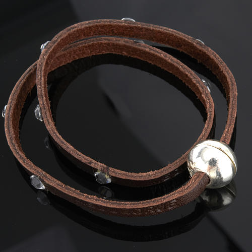 STOCK Armband mit strass aus Leder, 34cm 4