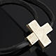 STOCK Religious bracelet in leather with zamak cross lenght 39 cm s3