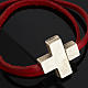 STOCK Religious bracelet in leather with zamak cross lenght 39 cm s4