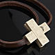 STOCK Bracelet en cuir Medjugorje croix long. 34 cm s2