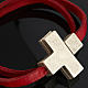 STOCK Bracelet en cuir Medjugorje croix long. 34 cm s5