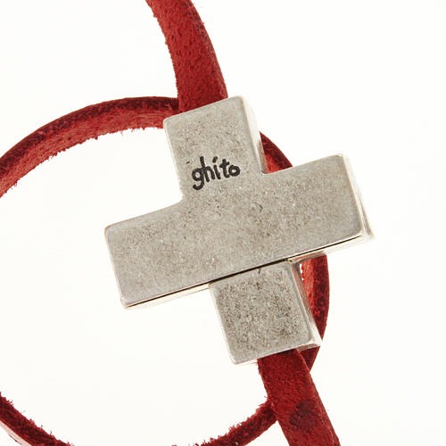 STOCK Religious bracelet in leather with zamak cross lenght 34 cm 6