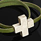 STOCK Religious bracelet in leather with zamak cross lenght 34 cm s3