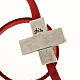 STOCK Religious bracelet in leather with zamak cross lenght 34 cm s6