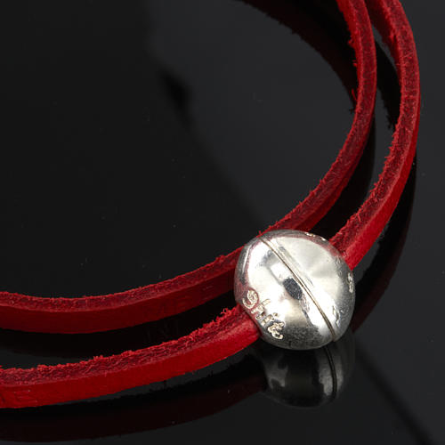 STOCK Bracelet en cuir Medjugorje sphère long. 39 cm 5