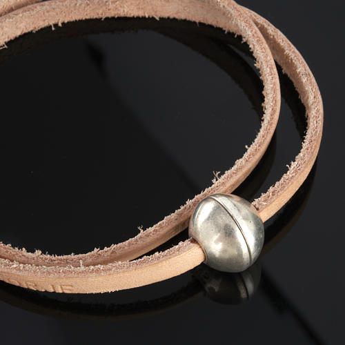 STOCK Bracelet en cuir Medjugorje sphère long. 39 cm 6