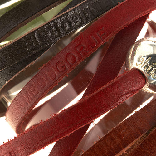 STOCK Bracelet en cuir Medjugorje sphère long. 39 cm 9