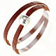 STOCK Religious bracelet in leather with zamak sphere lenght 39 cm s10
